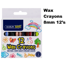 Marlin Kids Wax Crayons 8mm 12's